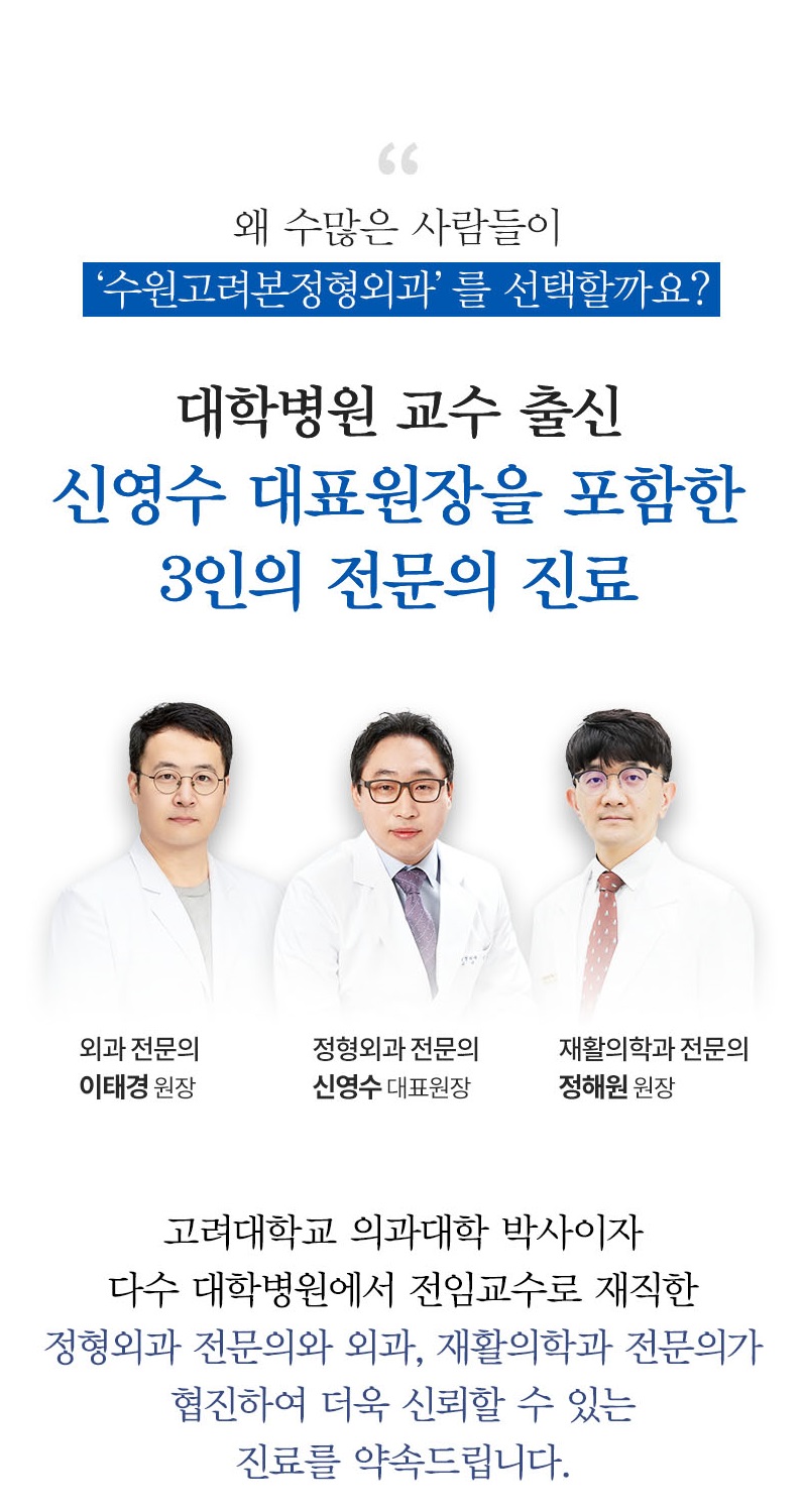 3인의 대표원장 고려본정형외과